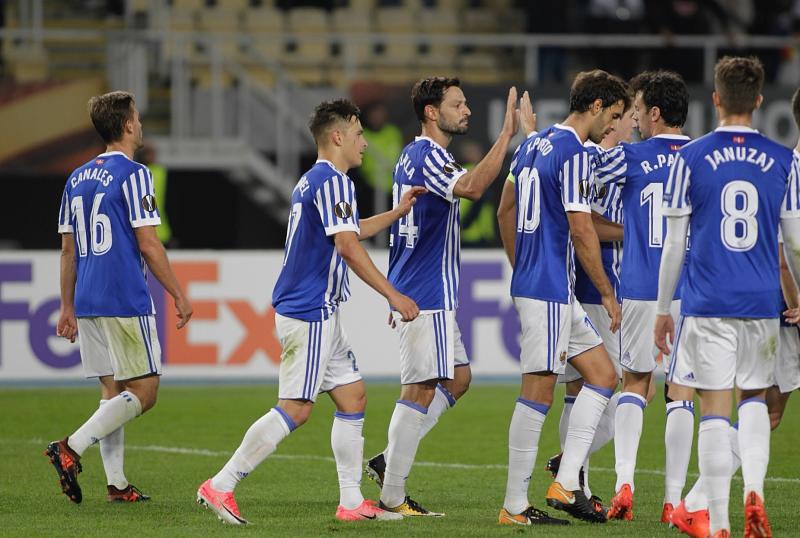 Partido de la Real contra el Vardar en Skopje. Macedonia. 19-10-2017. Foto Arizmendi